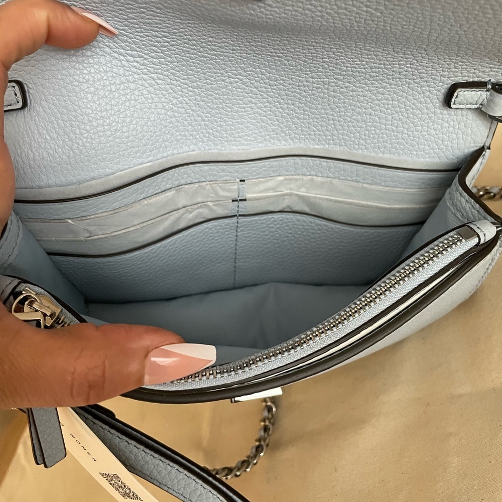 New, tory burch britten chain crossbody wallet w. Wristlet 141012 blue .. - Picture 6 of 17
